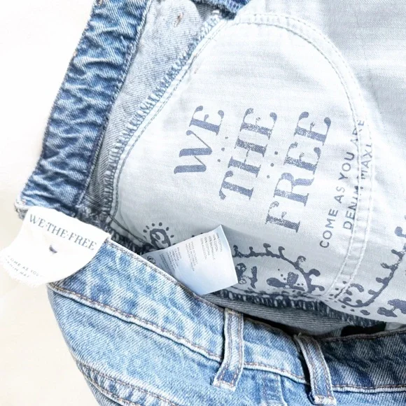 FREE PEOPLE Come as You Are Denim Maxi Skirt Size 8 Dark Indigo - Picture 7 of 9